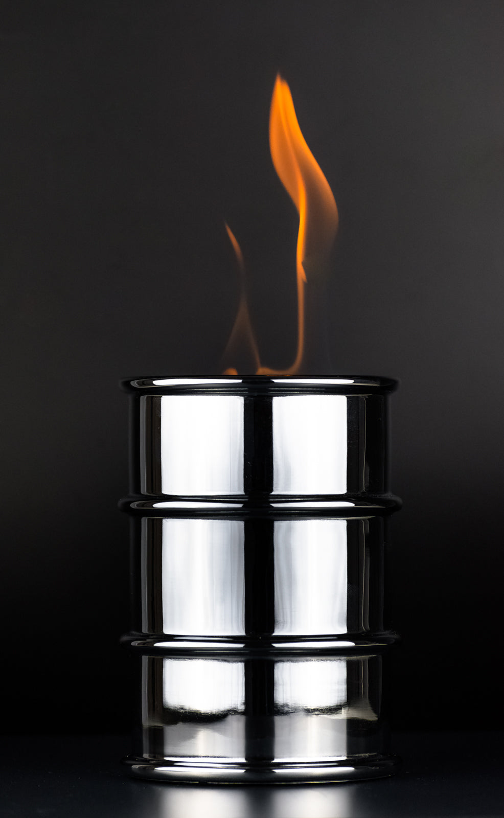 Ø–llampe Barrel Feuertonne für Brenngel in Chrom 3316 – stilvolles Wohnaccessoire & Dekoartikel aus Europa