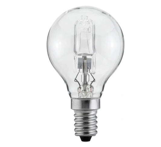 E14 Halogen 18W Glas Tropfenform klar dimmbar Paulmann 314.65 230V kleines Schraubgewinde Hochvolt Halogen Leuchtmittel aus Glas klar transparent warmweiß 2700K 45mm durchmesser 8cm hoch 4000870314654