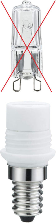 E14 Fassung mit Gewinde Adapter zu G9 OHNE Leuchtmittel 33W Paulmann 549.20 Sockelset