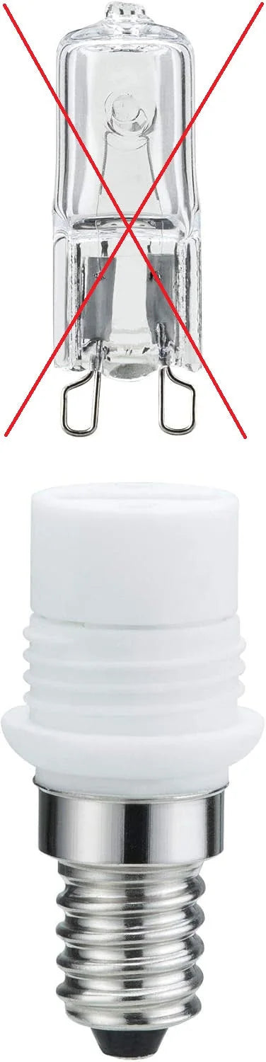 E14 Fassung mit Gewinde Adapter zu G9 OHNE Leuchtmittel 33W Paulmann 549.20 Sockelset