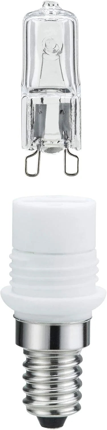 E14 Fassung mit Gewinde Adapter zu G9 inkl. Leuchtmittel 20W Paulmann 549.19 Sockelset