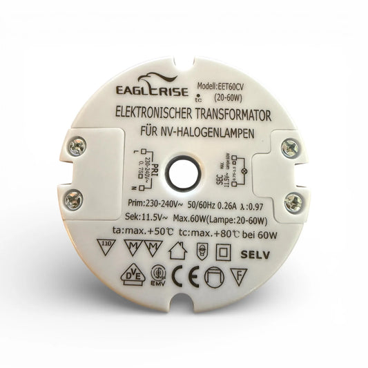 EAGLERISE EET60CV elektronischer Transformator 20-60W 11,5V NV Halogen rund SELV