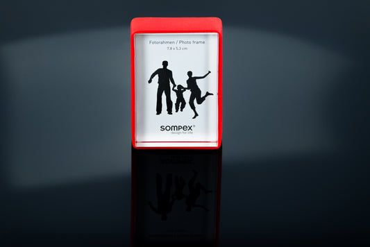 Bilderrahmen Foto Galerie Fotorahmen MINI rot groß Glas Silikonband 41 – stilvolles Wohnaccessoire & Dekoartikel aus Europa