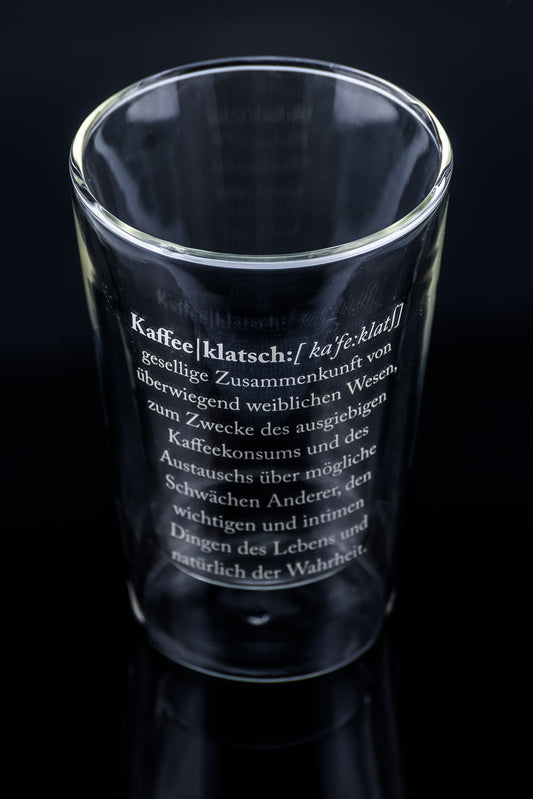 Thermoglas Latte Macchiato 'Kaffeeklatsch' 250ml Sompex – stilvolles Wohnaccessoire & Dekoartikel aus Europa