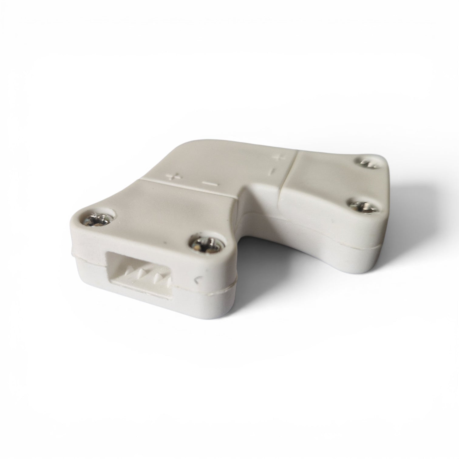 Eckverbinder für LED Streifen mit 10mm breite Connector 45 Grad LED Stripes 230V mit 2 Pinnen plus minus Pol Luma Brilliant 50846/00