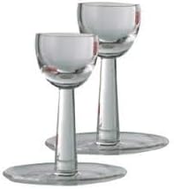 Glas Eierbecher 2er Set Eierhalter 70er Retro Ei-Pott