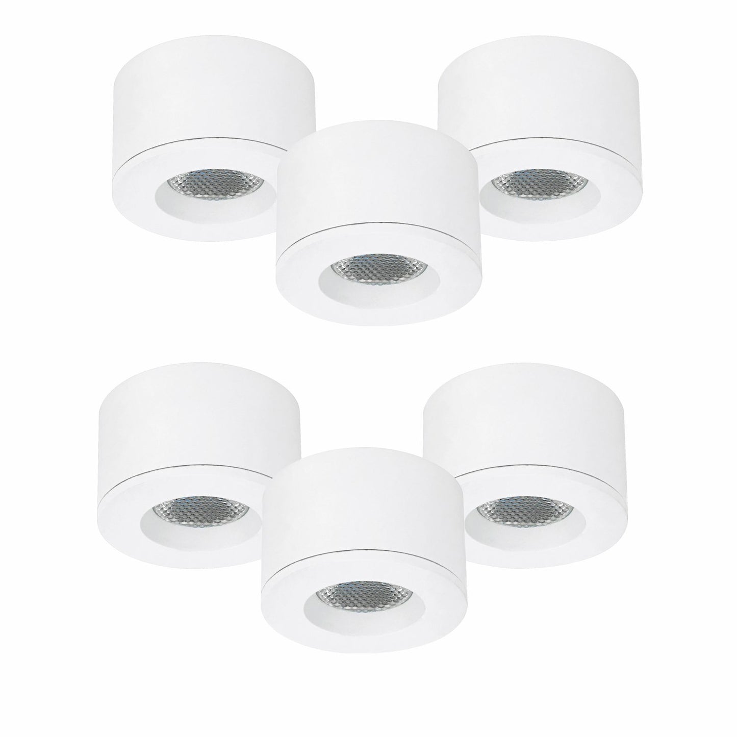 Malmbergs MD-29 LED Kit weiß 6er Set LED Spots Einbau & Aufbau dimmbar IP44 36mm – Einbaustrahler IP44, dimmbar, 36mm