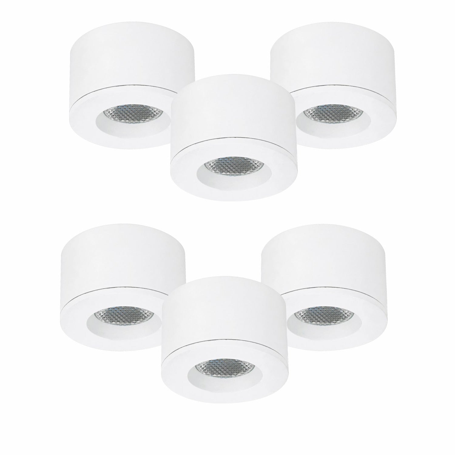 Malmbergs MD-29 LED Kit weiß 6er Set LED Spots Einbau & Aufbau dimmbar IP44 36mm – Einbaustrahler IP44, dimmbar, 36mm