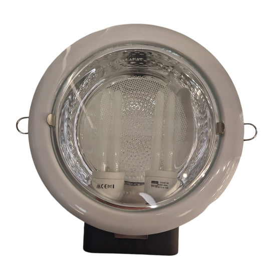 XL Einbauspot Downlight Rund Weiß 2xE27 auswechselbar 20cm – Einbaustrahler IP20, schwenkbar, dimmbar
