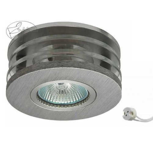 Einbauspot Alu Gebürstet Rund ROVAN R – Einbaustrahler IP20, schwenkbar, dimmbar, 50mm