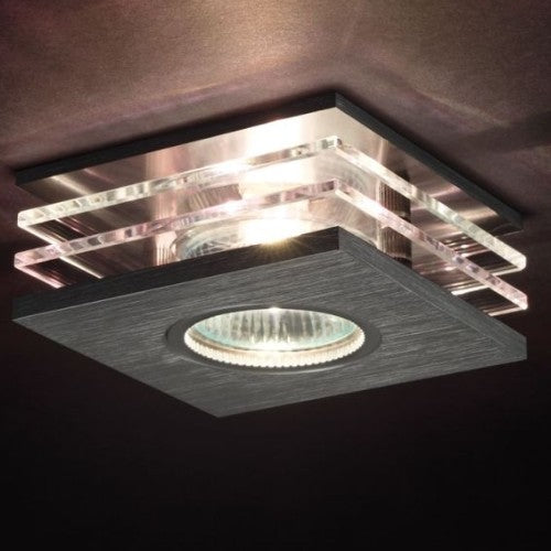 Einbaustrahler eckig Alu gebürstet Aufbaustrahler – Einbaustrahler IP20, schwenkbar, 50mm