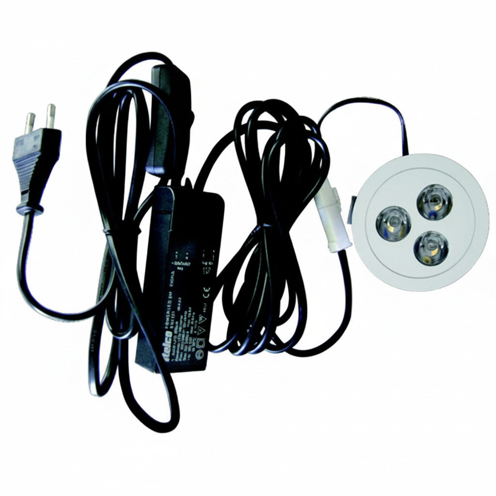 Power LED Einbauspot mit Treiber 3W 3000K Rio Kit IP43 – Einbaustrahler IP43, 21mm