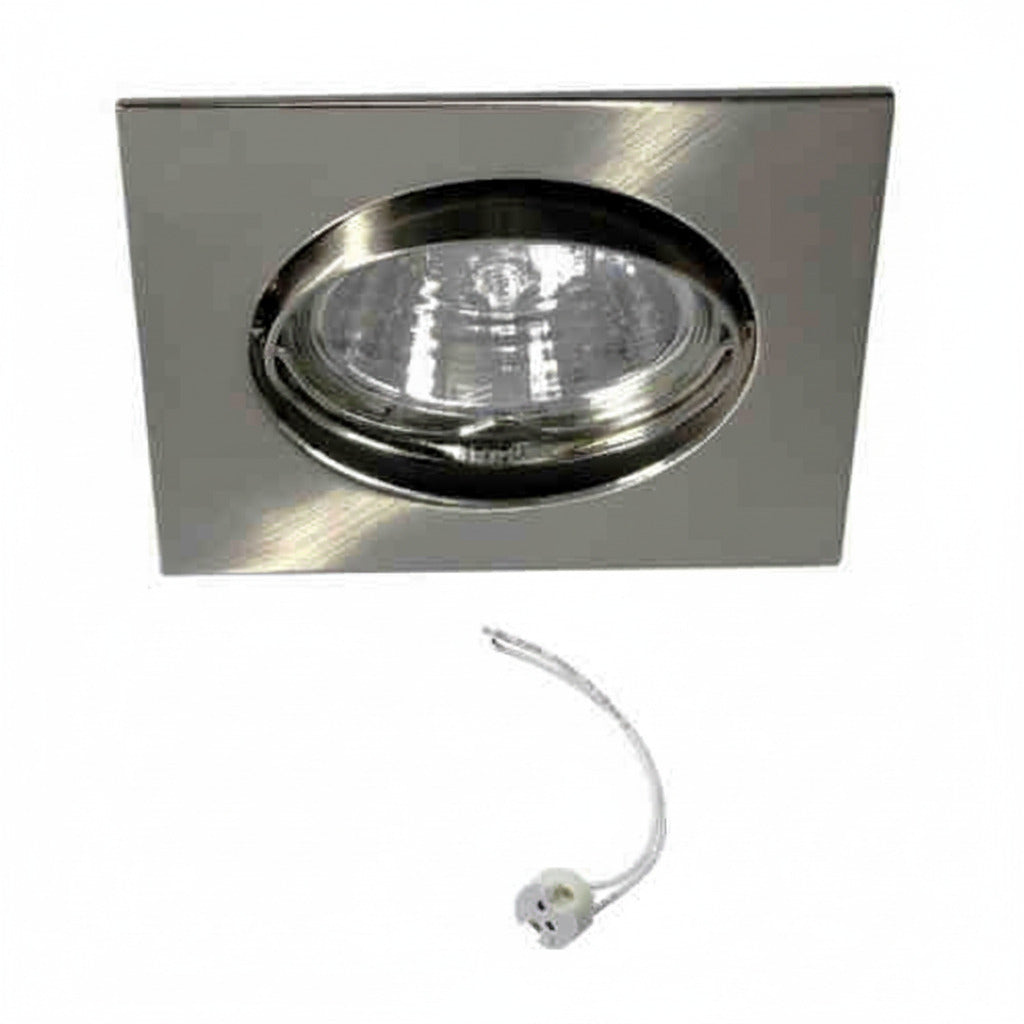 Einbauspot SQUARE Satin Eckig – Einbaustrahler IP20, schwenkbar, dimmbar, 50mm