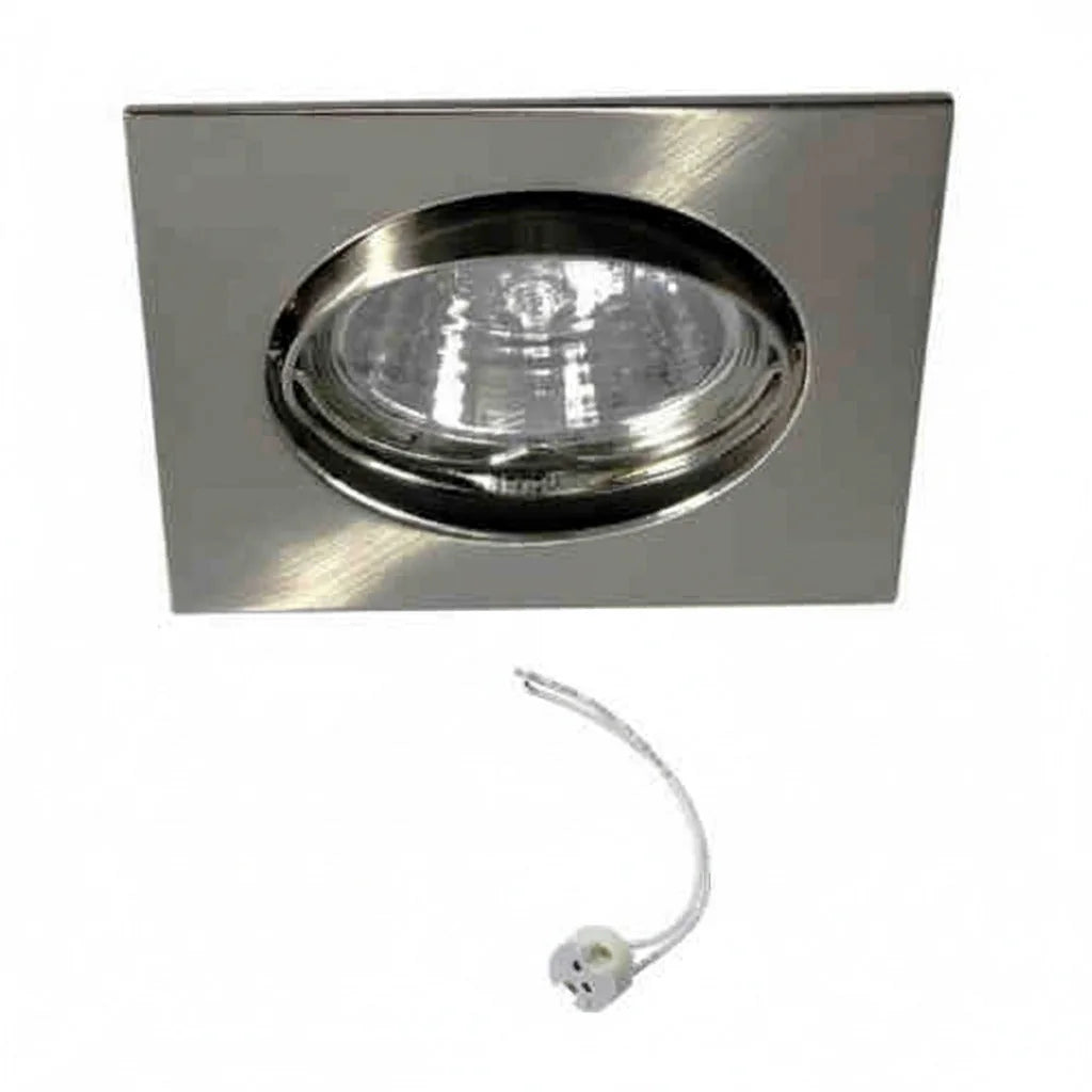 Einbauspot SQUARE Satin Eckig – Einbaustrahler IP20, schwenkbar, dimmbar, 50mm