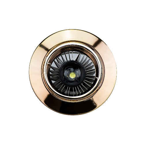 Einbaustrahler Gold GU10 230V flach rund messing – Einbaustrahler IP20, schwenkbar, 50mm