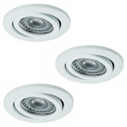 LED Einbauleuchten-Set GU10 230V weiß 3x3,5W Nice Price 3323 – Einbaustrahler IP20, schwenkbar