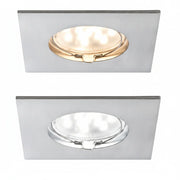 Einbauleuchte LED Coin klar eckig 6,8W Eisen 1er-Set 927.61 – Einbaustrahler IP44, dimmbar, 50mm