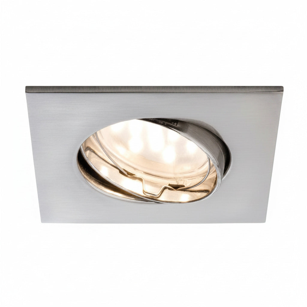 LED Einbaustrahler schwenkbar eckig satin 927.72 Paulmann – Einbaustrahler IP23, schwenkbar, dimmbar, 50mm