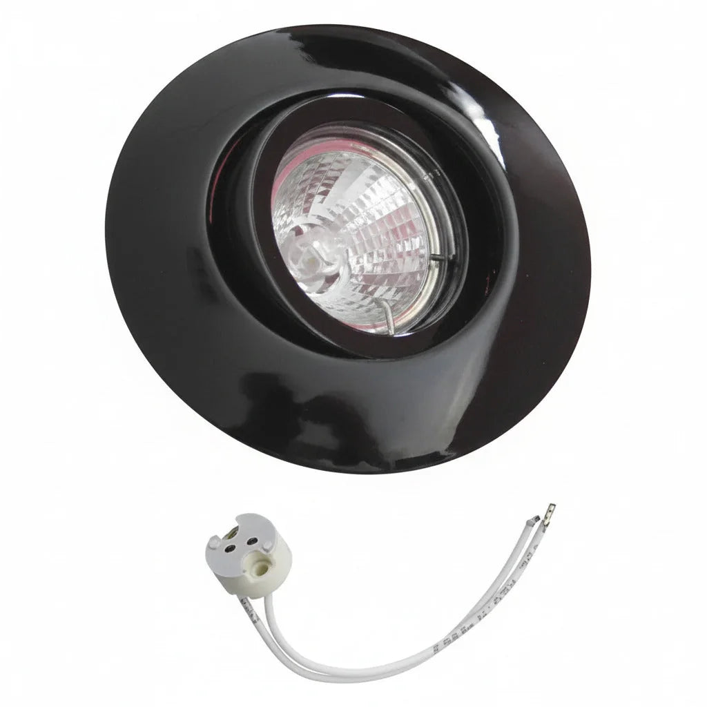Einbaustrahler POLY in Schwarz aus Polycarbonat MR11 – Einbaustrahler IP21, schwenkbar, dimmbar, 35mm