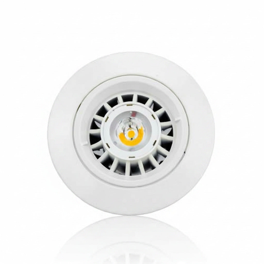 Einbaustrahler rund cremeweiß 12V Aludruckguß – Einbaustrahler IP20, schwenkbar, dimmbar, 50mm