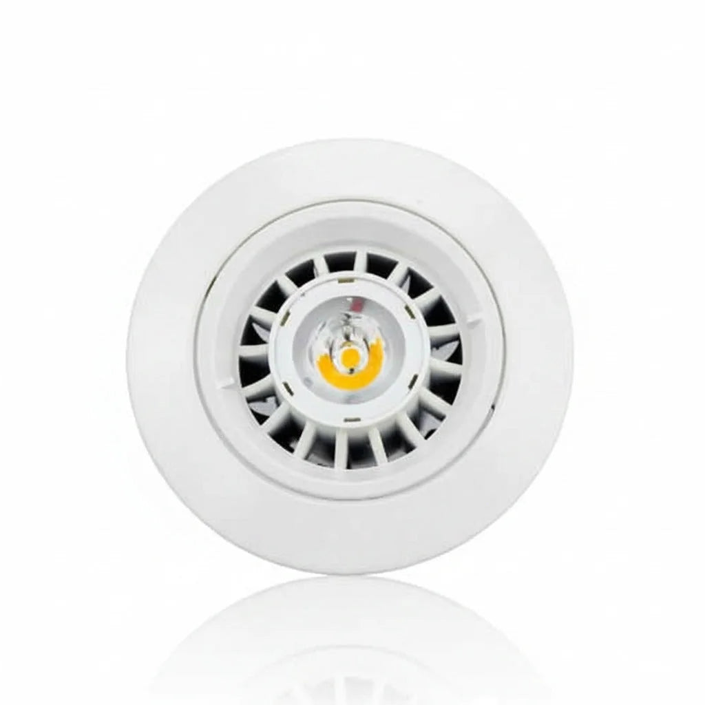 Einbaustrahler rund cremeweiß 12V Aludruckguß – Einbaustrahler IP20, schwenkbar, dimmbar, 50mm
