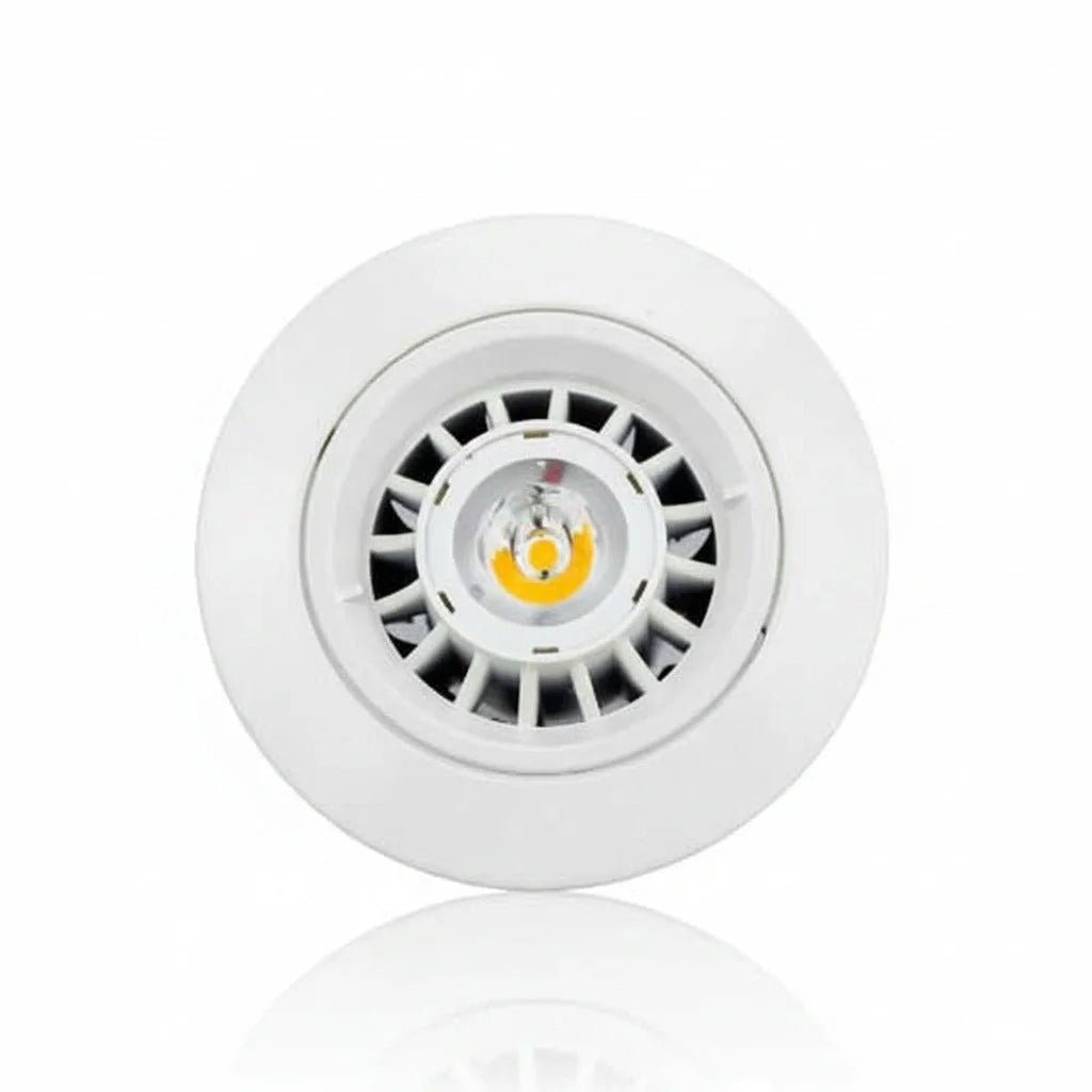 Einbaustrahler rund cremeweiß 12V Aludruckguß – Einbaustrahler IP20, schwenkbar, dimmbar, 50mm