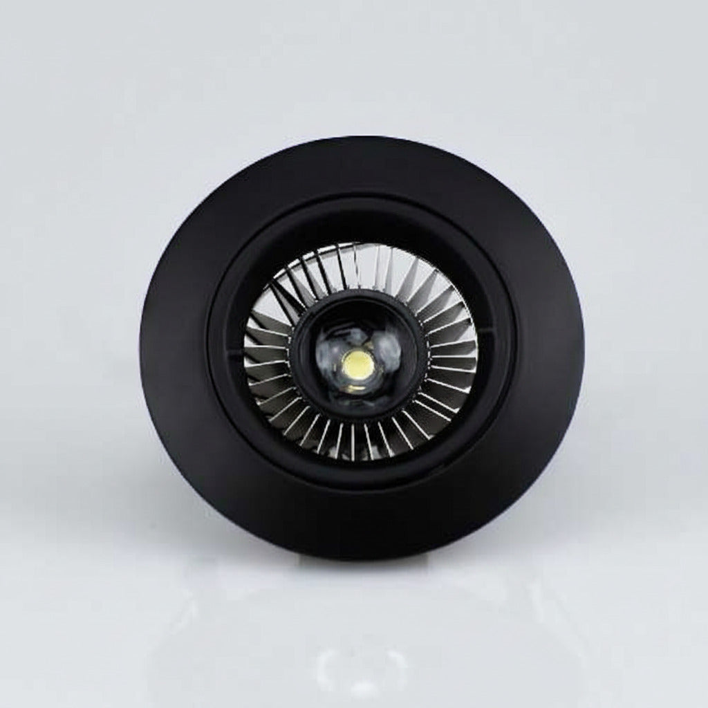 Einbaustrahler rund schwarz MR16 12V Aludruckguß – Einbaustrahler IP20, schwenkbar, dimmbar, 50mm