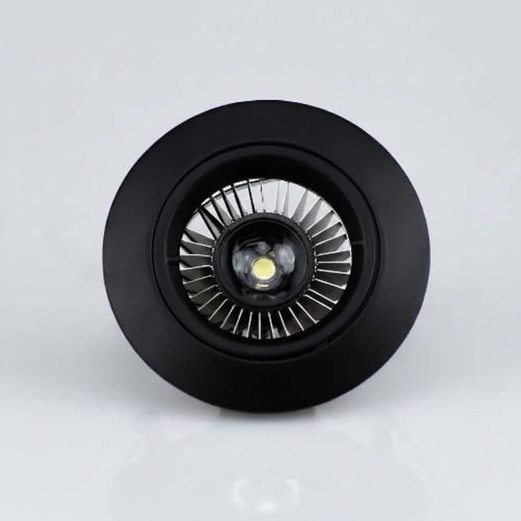 Einbaustrahler rund schwarz MR16 12V Aludruckguß – Einbaustrahler IP20, schwenkbar, dimmbar, 50mm
