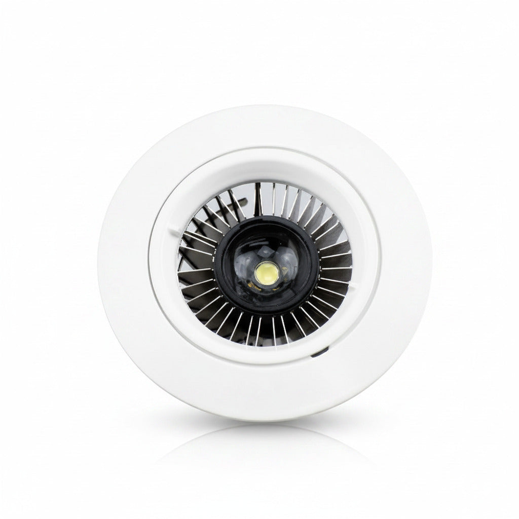 Einbaustrahler rund Weiß 12V Aludruckguß Light – Einbaustrahler IP20, schwenkbar, 50mm