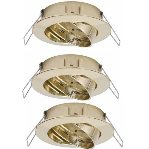 3er Set Einbaustrahler schwenkbar rund gold 997.45 Paulmann – Einbaustrahler IP23, schwenkbar, 83mm