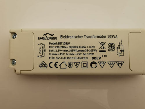 Elektronischer Halogen Transformator 35-105W 105VA EET105LV – LED-Treiber 24V dimmbar