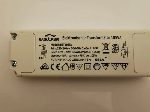 Elektronischer Halogen Transformator 35-105W 105VA EET105LV – LED-Treiber 24V dimmbar