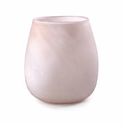 Elsa Glasvase in Pastell Rosa, bauchige Form mit gefrosteter Oberfläche auf weißem Hintergrund