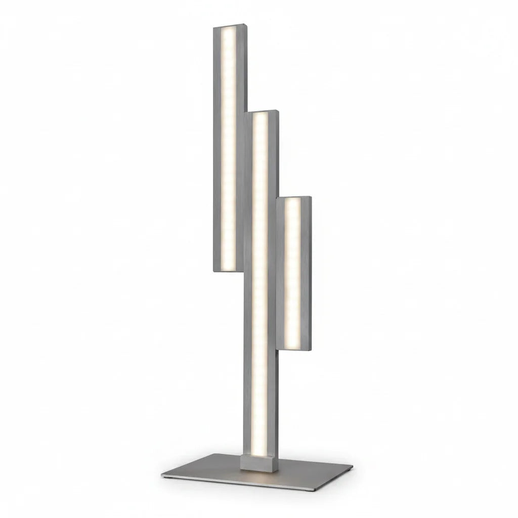LED Tischlampe Empire dimmbar 50cm Alu gebürstet Tischlampe