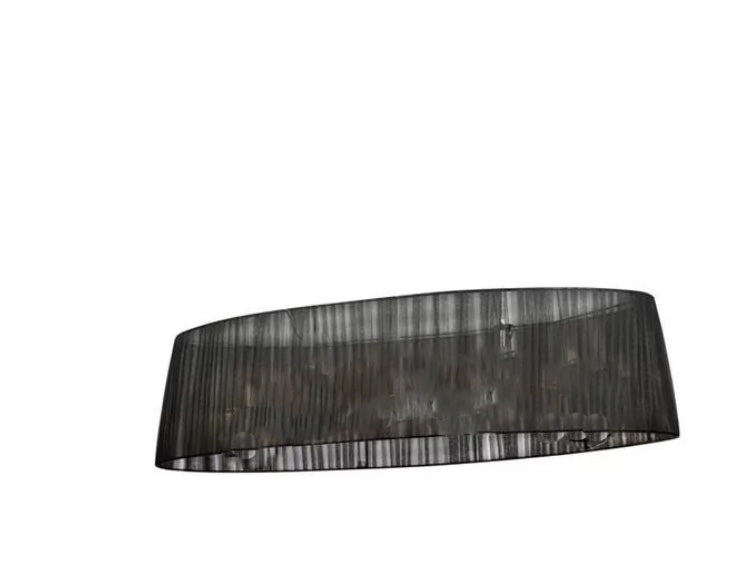 Plissierter Lampenschirm schwarz oval transparent Organza 110cm Lampenschirm – saasil.de