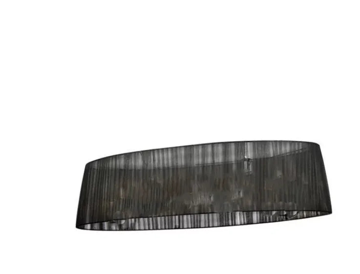 Plissierter Lampenschirm schwarz oval transparent Organza 110cm Lampenschirm – saasil.de