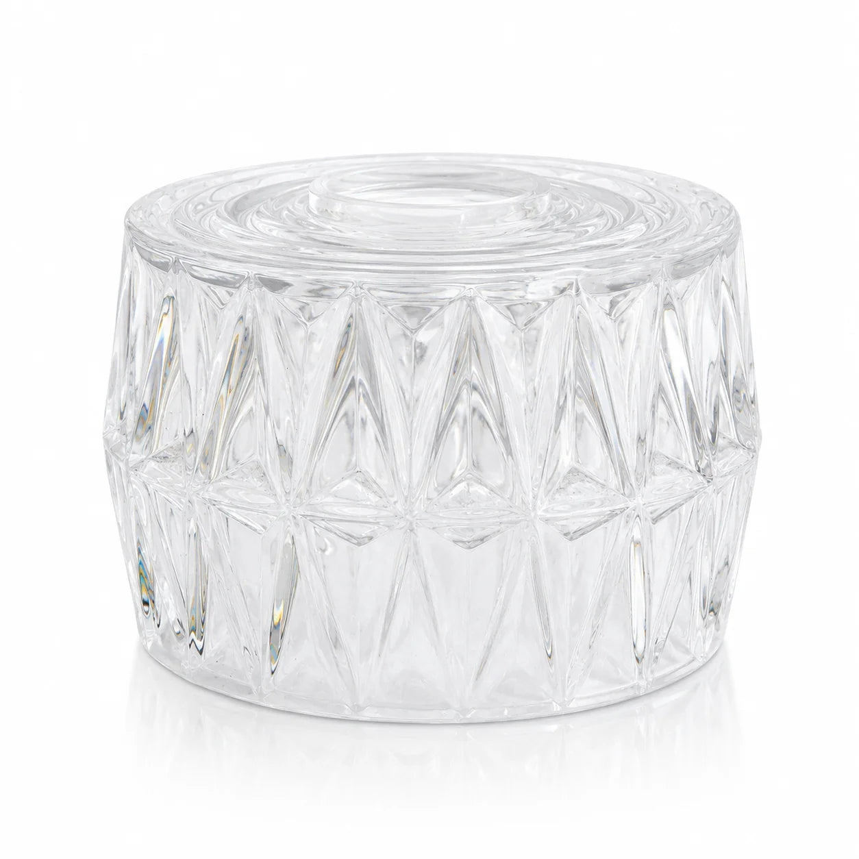 Klares facettiertes Ersatzglas für Leuchten in Kristalloptik, Ø 140 mm, Höhe ca. 105 mm