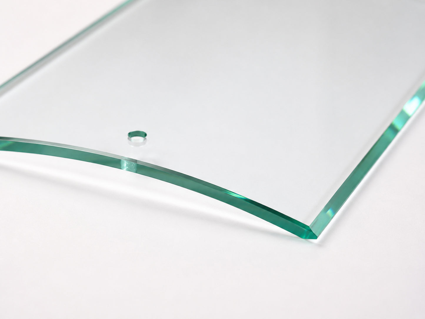 Lampenglas transparent rechteckig gebogen für Wandleuchte mit 2 Bohrlöchern 26 cm x 15 cm -  Klares Ersatzglas Contra Sompex klein