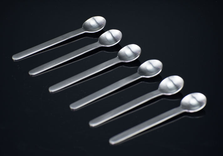 6er Set Design Löffel Orion aus Edelstahl matt Kaffeelöffel Dessertlöffel