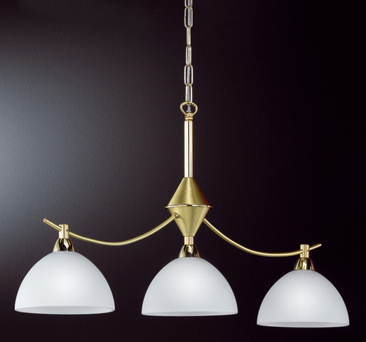 Pendelleuchte Amsterdam messing 3 flammig weißes Glas – Pendelleuchte E14