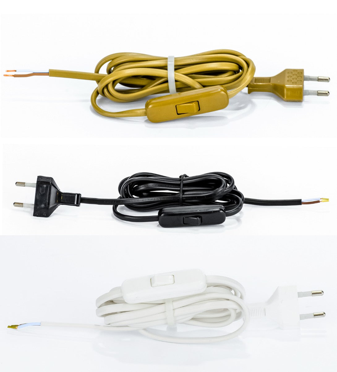 Euro Anschlußleitung 2m Kabel mit Eurostecker mit Schalter