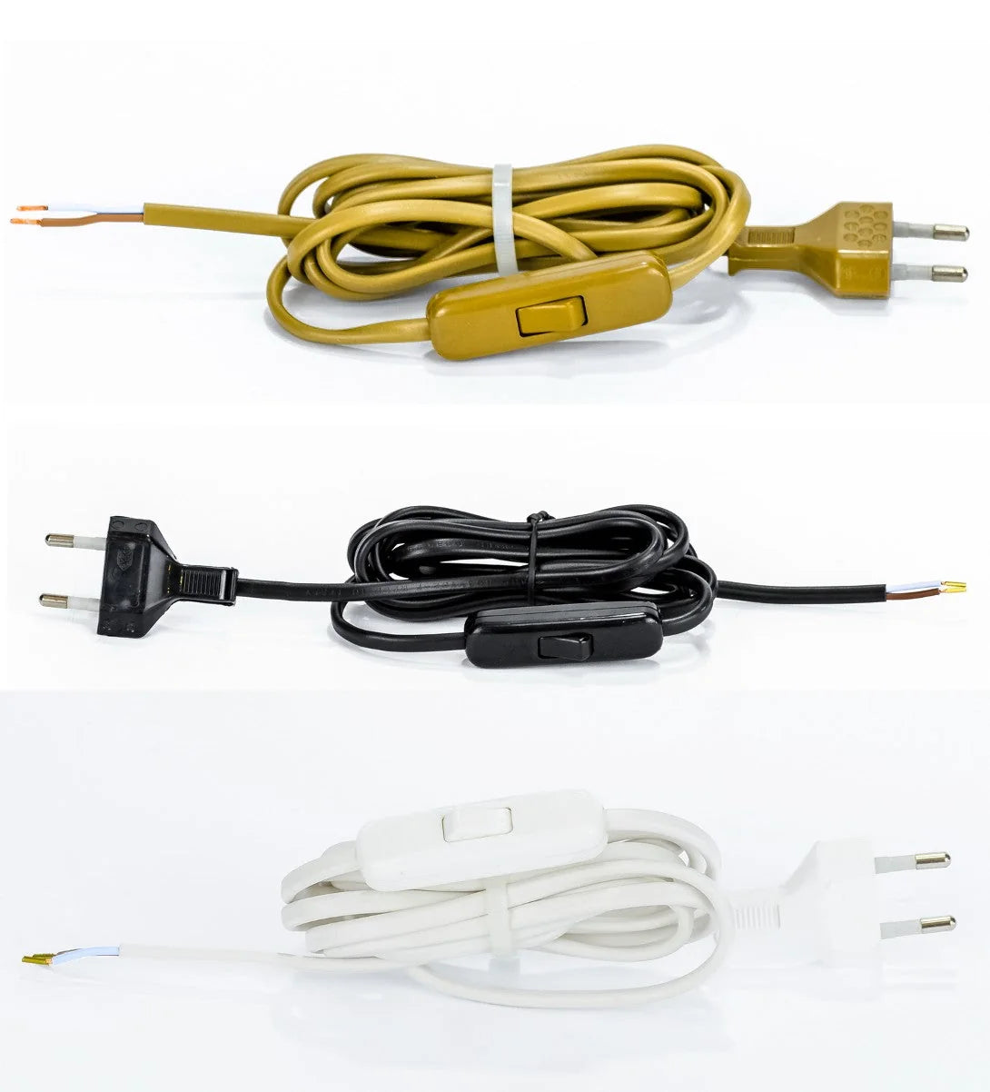 Euro Anschlußleitung 2m Kabel mit Eurostecker mit Schalter