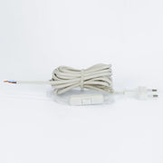 Euro Anschlußleitung weiß 4m Kabel mit Eurostecker mit Schalter