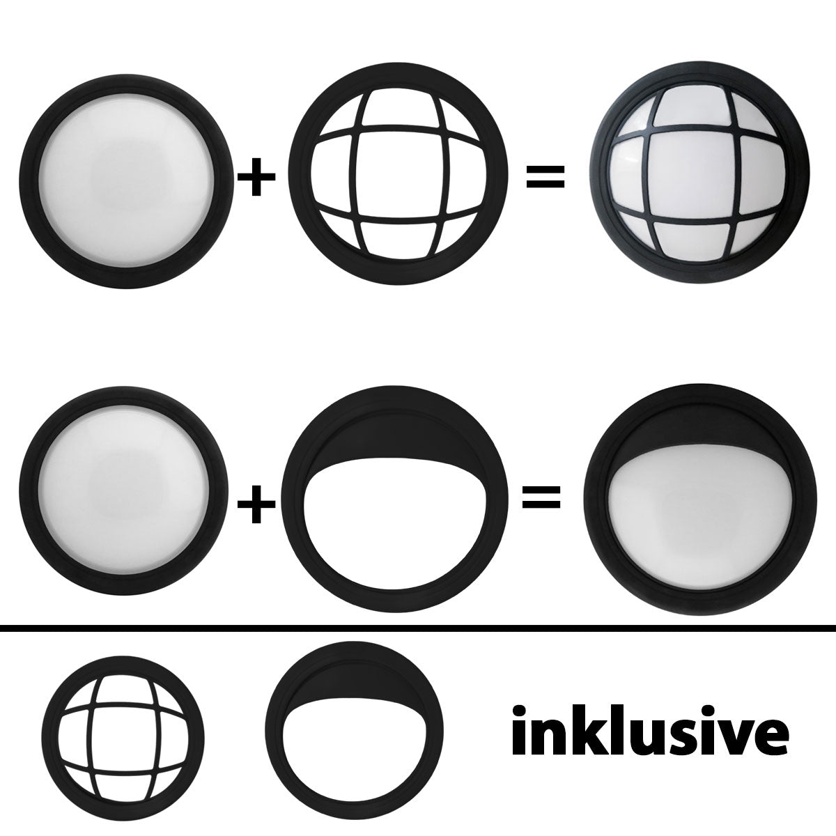 Odense LED Außen Decken-/Wandleuchte IP65 schwarz