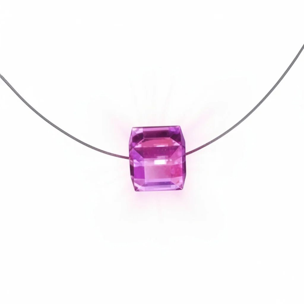 Leuchtende Halskette – Cube (geschliffen) – Pink (Rosa) – Swarovski® Elements