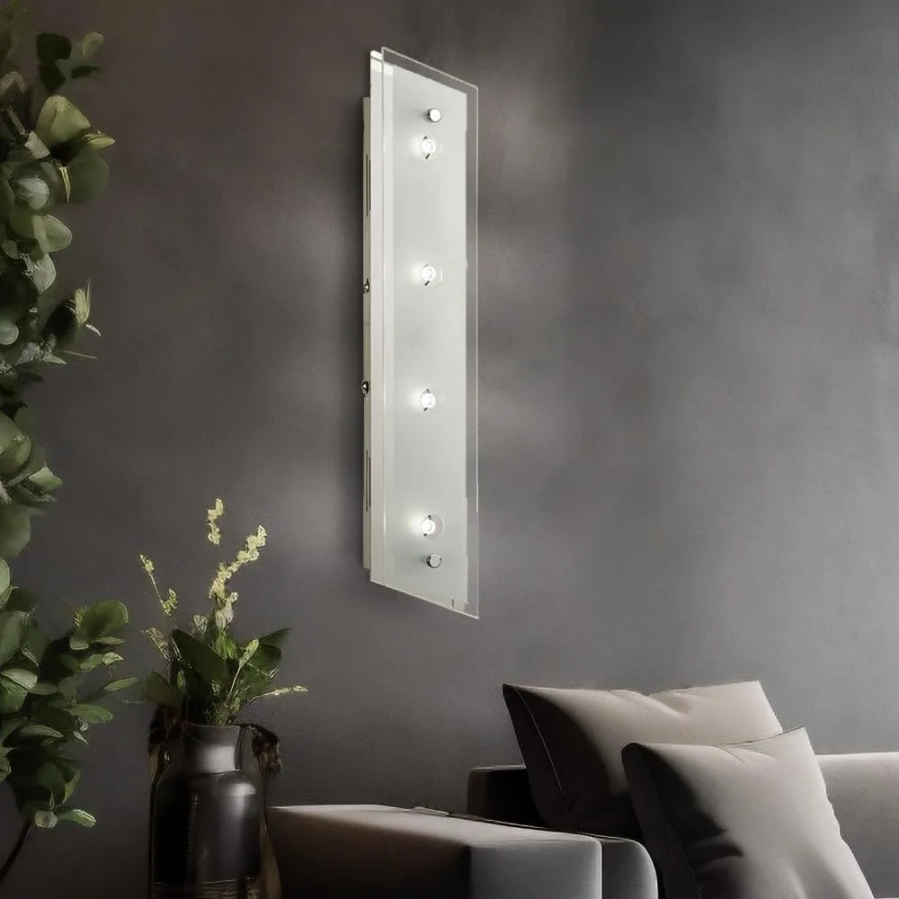 Schmale Wandleuchte Lumiera mit 4 Lichtpunkten Spiegelleuchte Schminktisch flach und schmal esto 9740025-4 