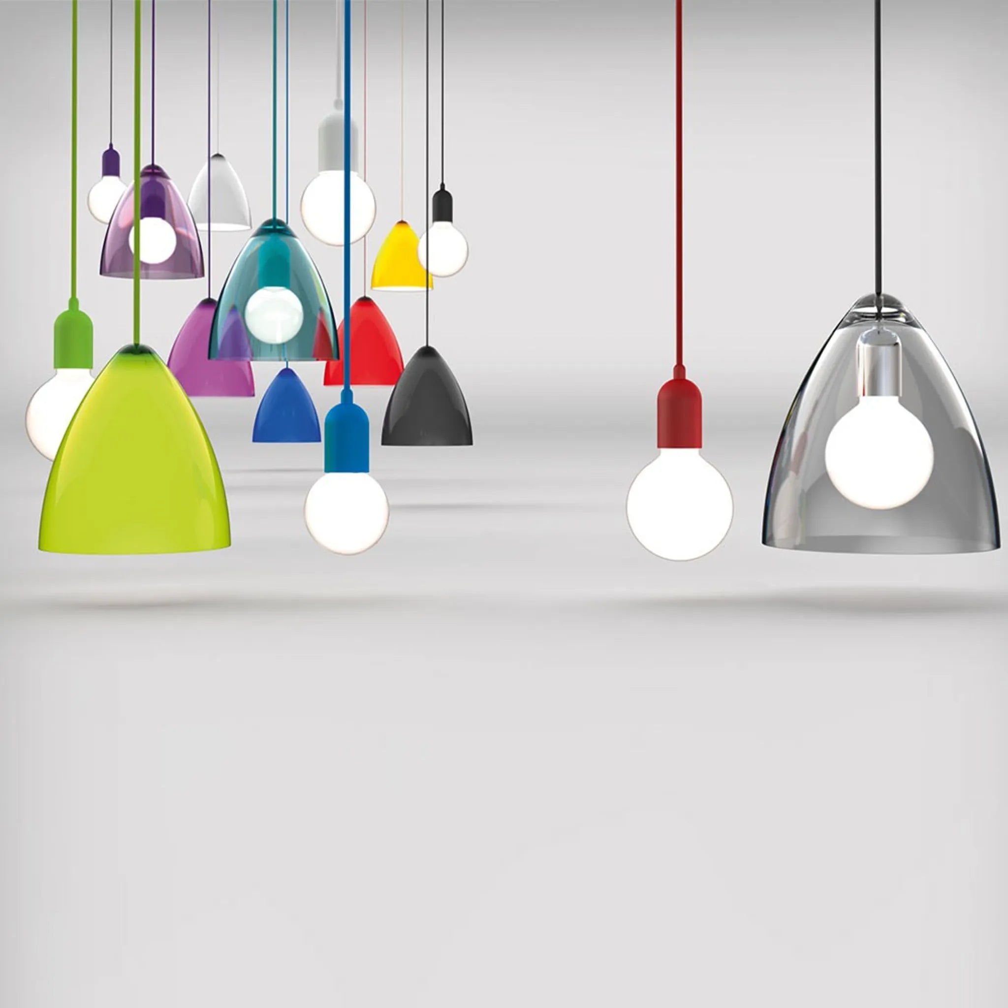 mix and match serie von nordlux bunte lampenschirme aus acryl 27cm durchmesser, 29,5cm hoch