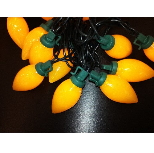 Deko Lichterkette 50er LED Zapfen Gelb glatt innen 5m