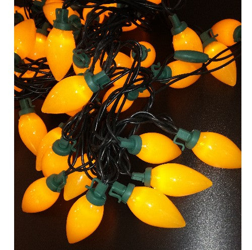 Deko Lichterkette 50er LED Zapfen Gelb glatt innen 5m