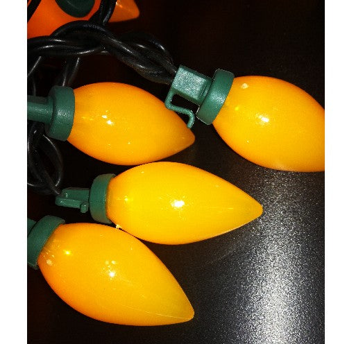 Deko Lichterkette 50er LED Zapfen Gelb glatt innen 5m